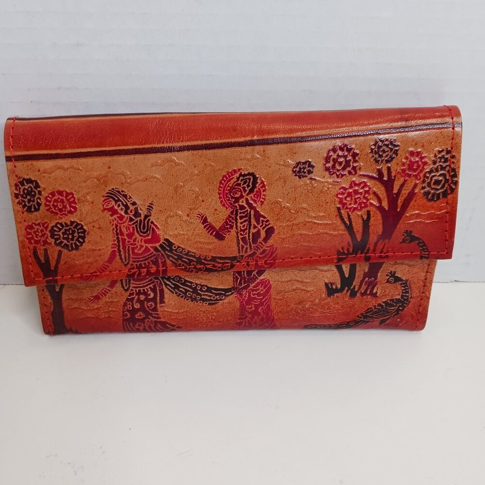 Genuine Leather Shantiniketan Clutch Women's Wallet Boho Handmade